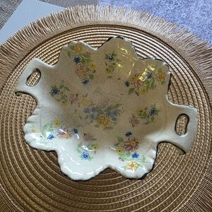 Vintage Floral Ceramic Decorative Bowl